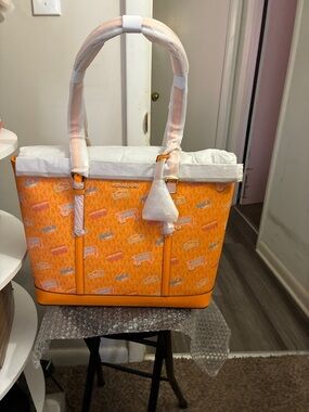 Michael Kors Orange Logo-Print Tote